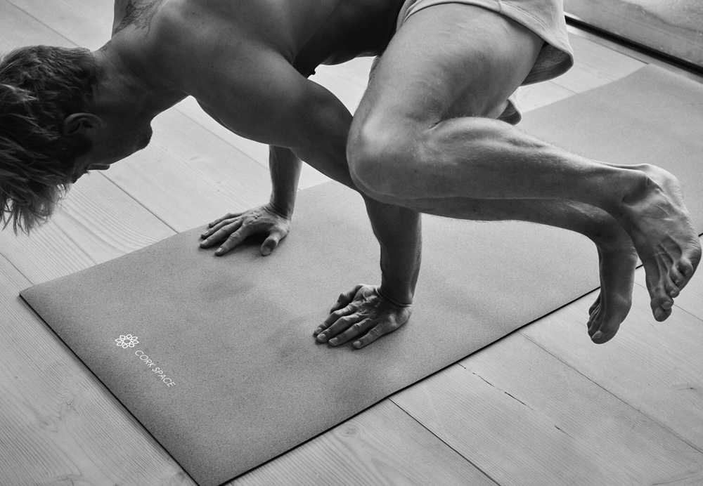 Yoga practice on a Cork Space mat