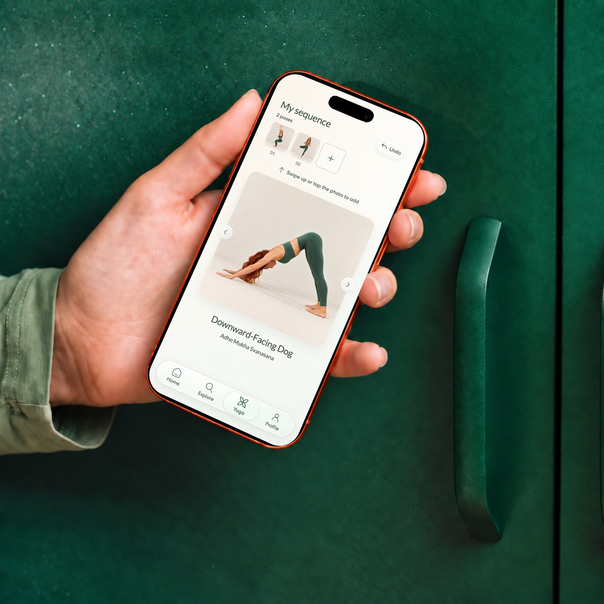 Yoga Space sequence builder on a phone