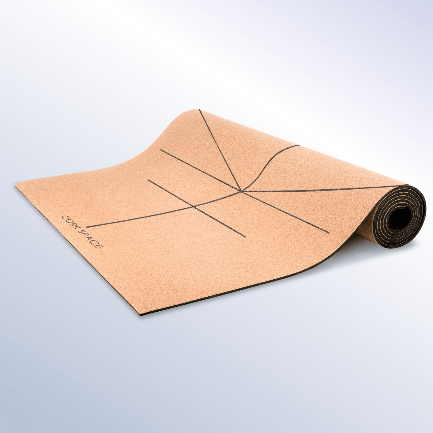 Large Dark Align Cork Yoga Mat